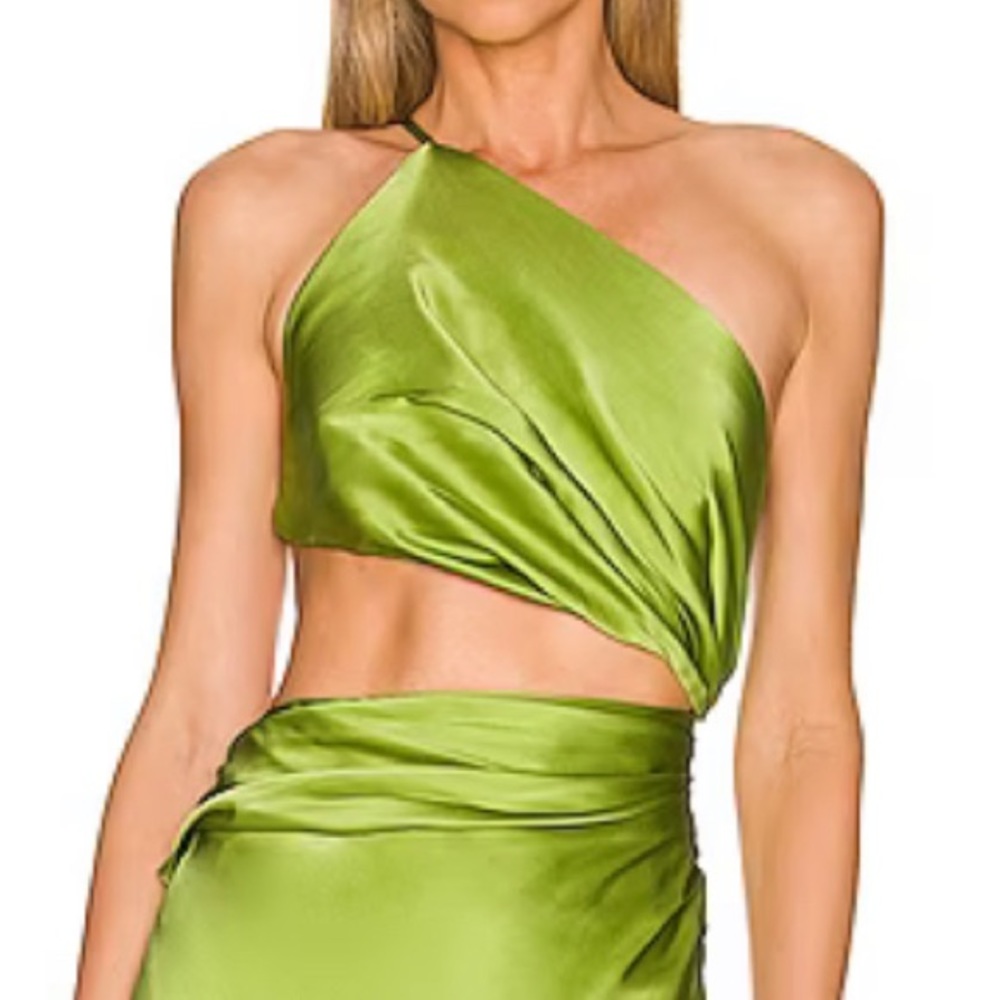 The Sei One Shoulder Cut Out Dress Kiwi size 6. - Picture 5 of 9